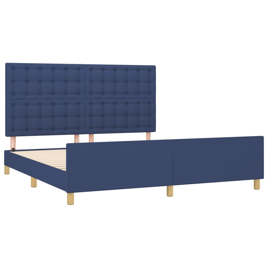 Bedframe zonder matras stof blauw 160x200 cm is nu te koop bij PeponiXL, paradijselijk wonen!