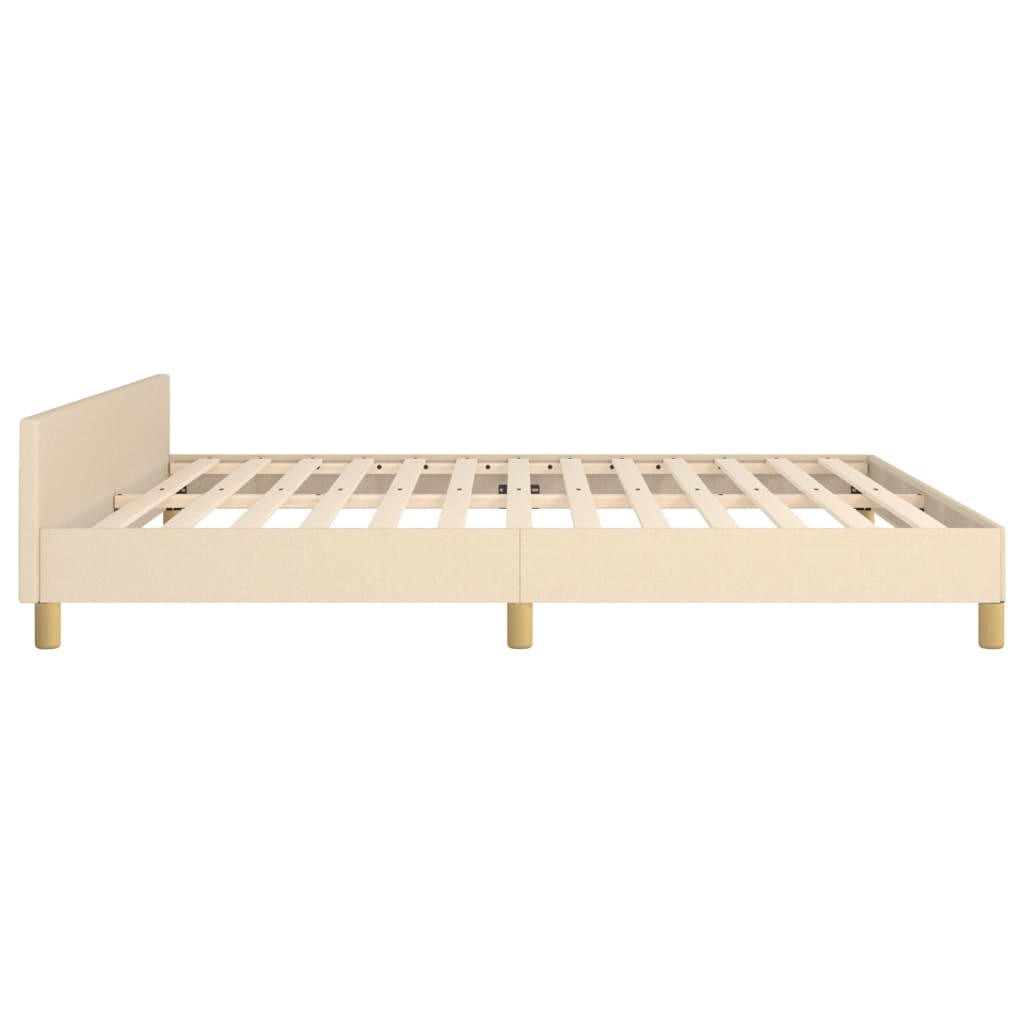 Bedframe met hoofdeinde stof crèmekleurig 180x200 cm is nu te koop bij PeponiXL, paradijselijk wonen!
