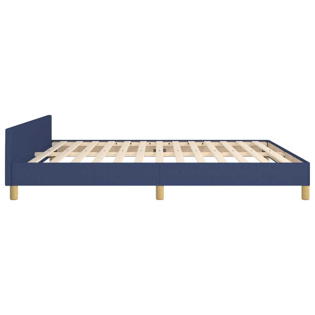 Bedframe met hoofdeinde stof blauw 180x200 cm is nu te koop bij PeponiXL, paradijselijk wonen!