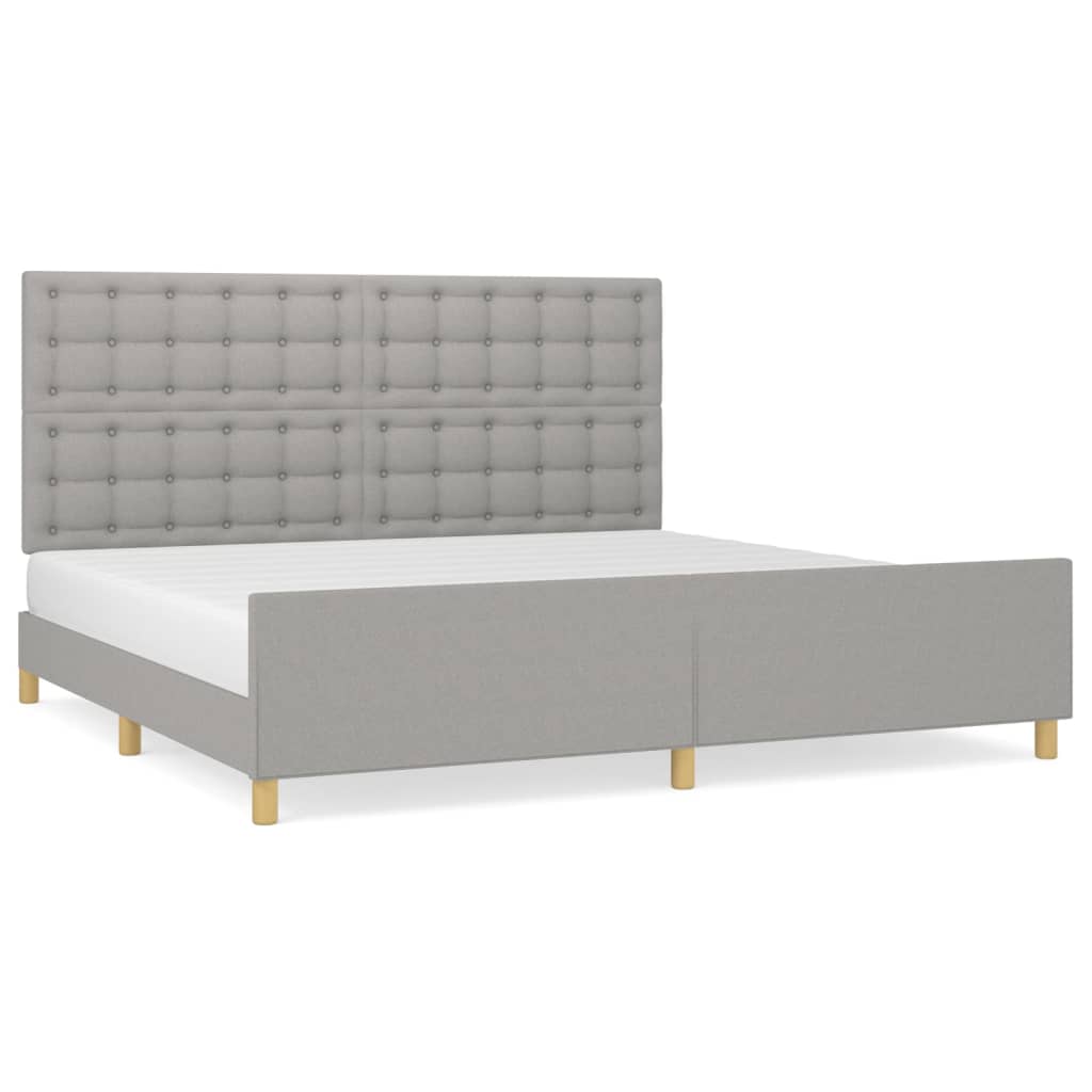 Bedframe zonder matras stof lichtgrijs 200x200 cm is nu te koop bij PeponiXL, paradijselijk wonen!