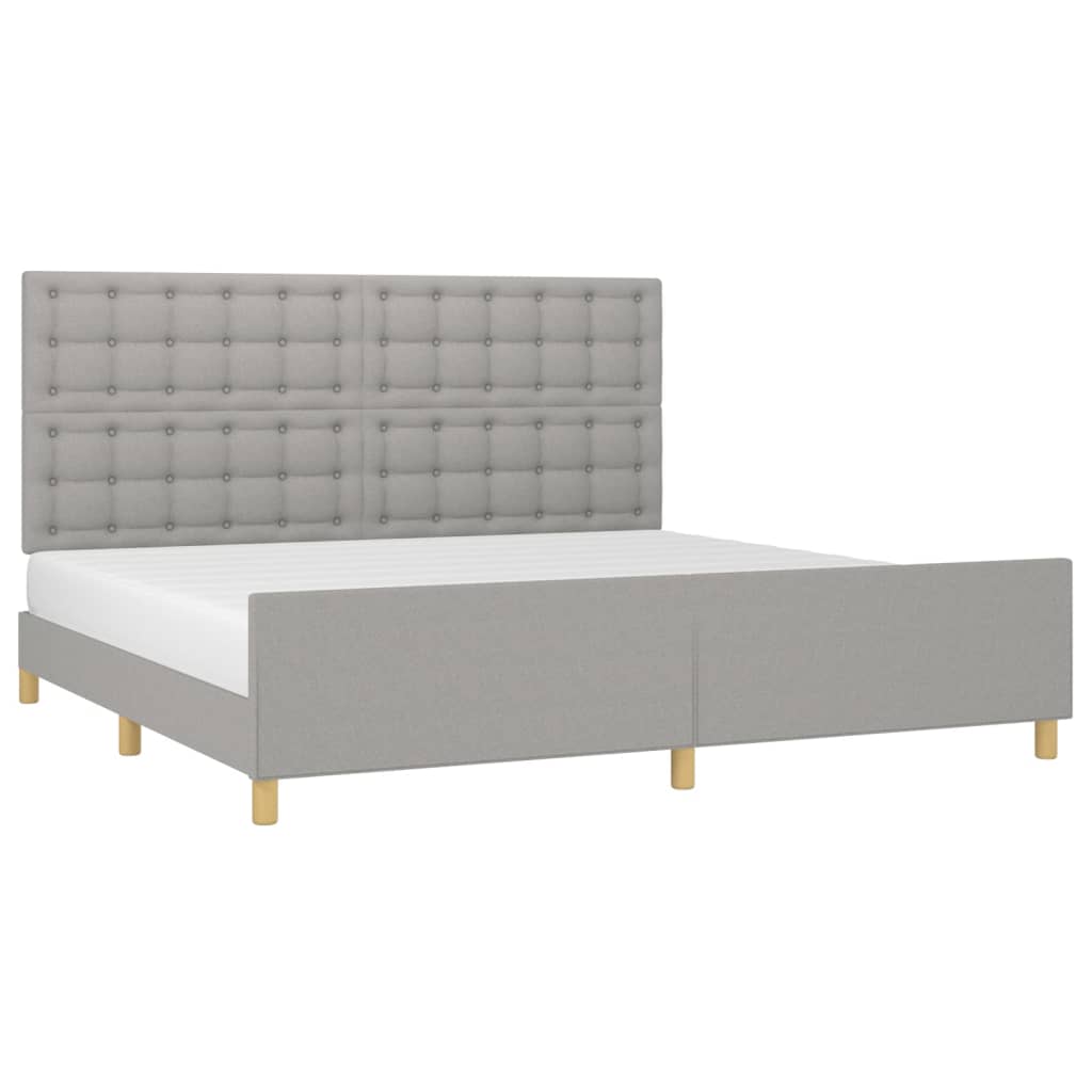Bedframe zonder matras stof lichtgrijs 200x200 cm is nu te koop bij PeponiXL, paradijselijk wonen!