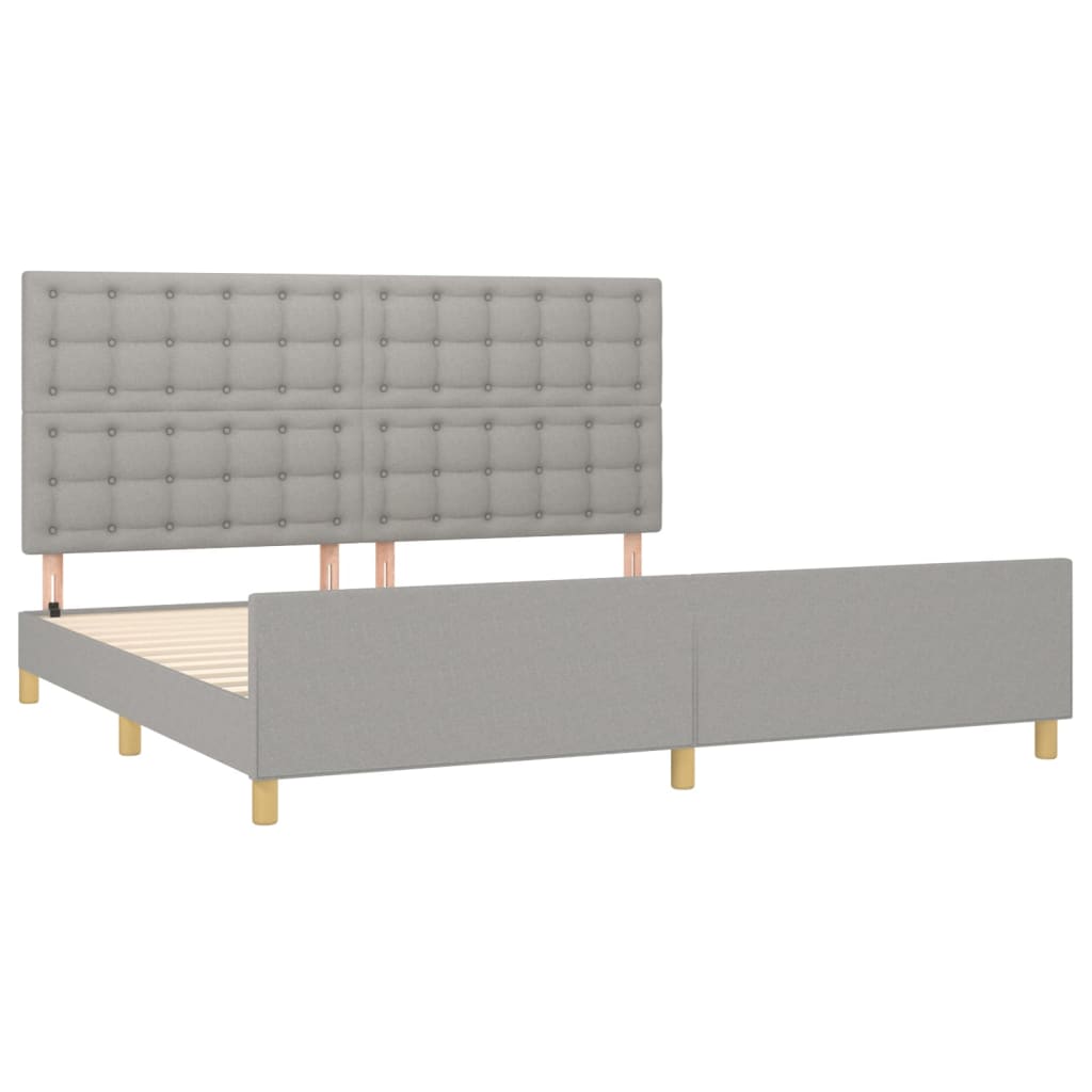 Bedframe zonder matras stof lichtgrijs 200x200 cm is nu te koop bij PeponiXL, paradijselijk wonen!