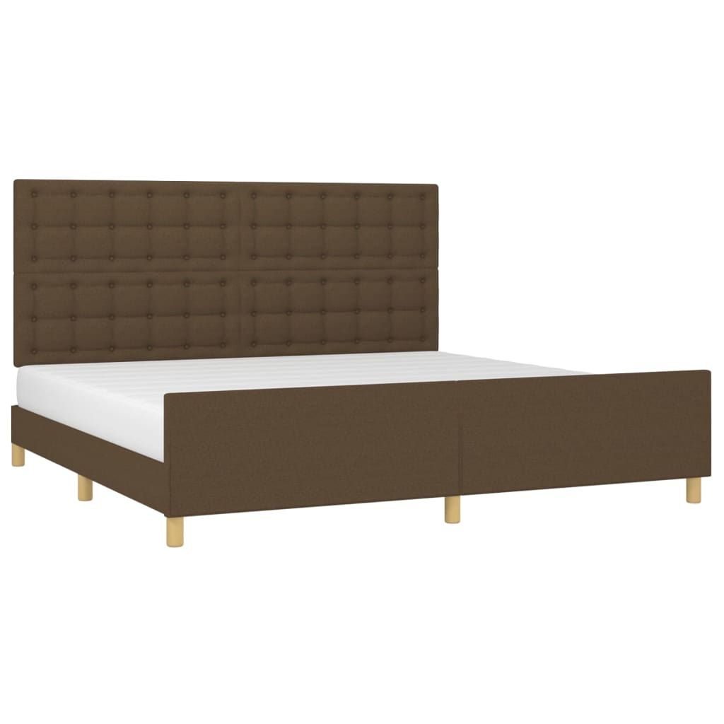 Bedframe zonder matras stof donkerbruin 200x200 cm is nu te koop bij PeponiXL, paradijselijk wonen!