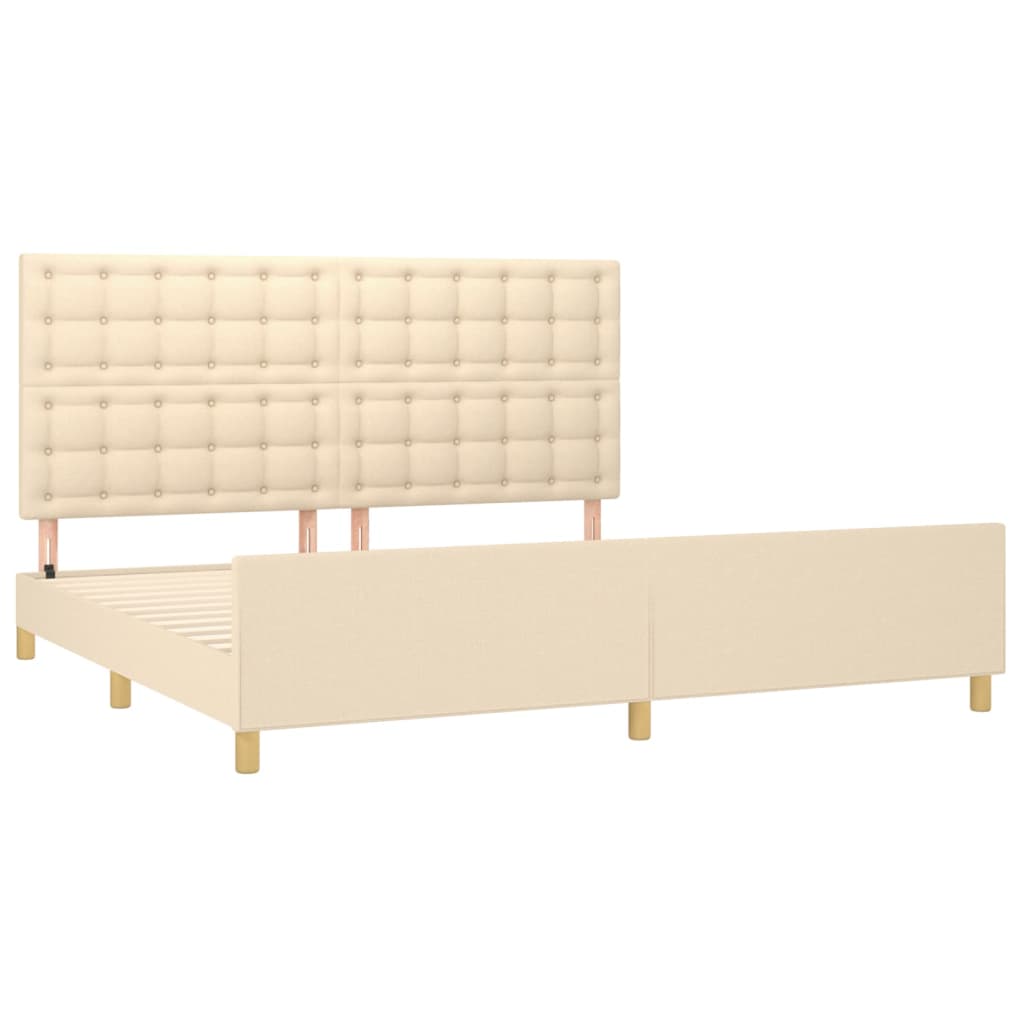Bedframe zonder matras stof crèmekleurig 200x200 cm is nu te koop bij PeponiXL, paradijselijk wonen!