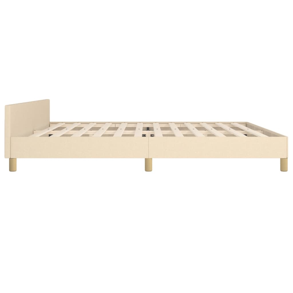 Bedframe zonder matras stof crèmekleurig 200x200 cm is nu te koop bij PeponiXL, paradijselijk wonen!