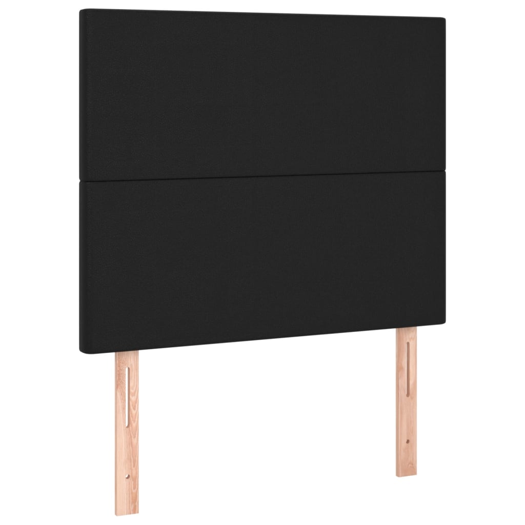 Bedframe met hoofdbord kunstleer zwart 80x200 cm is nu te koop bij PeponiXL, paradijselijk wonen!