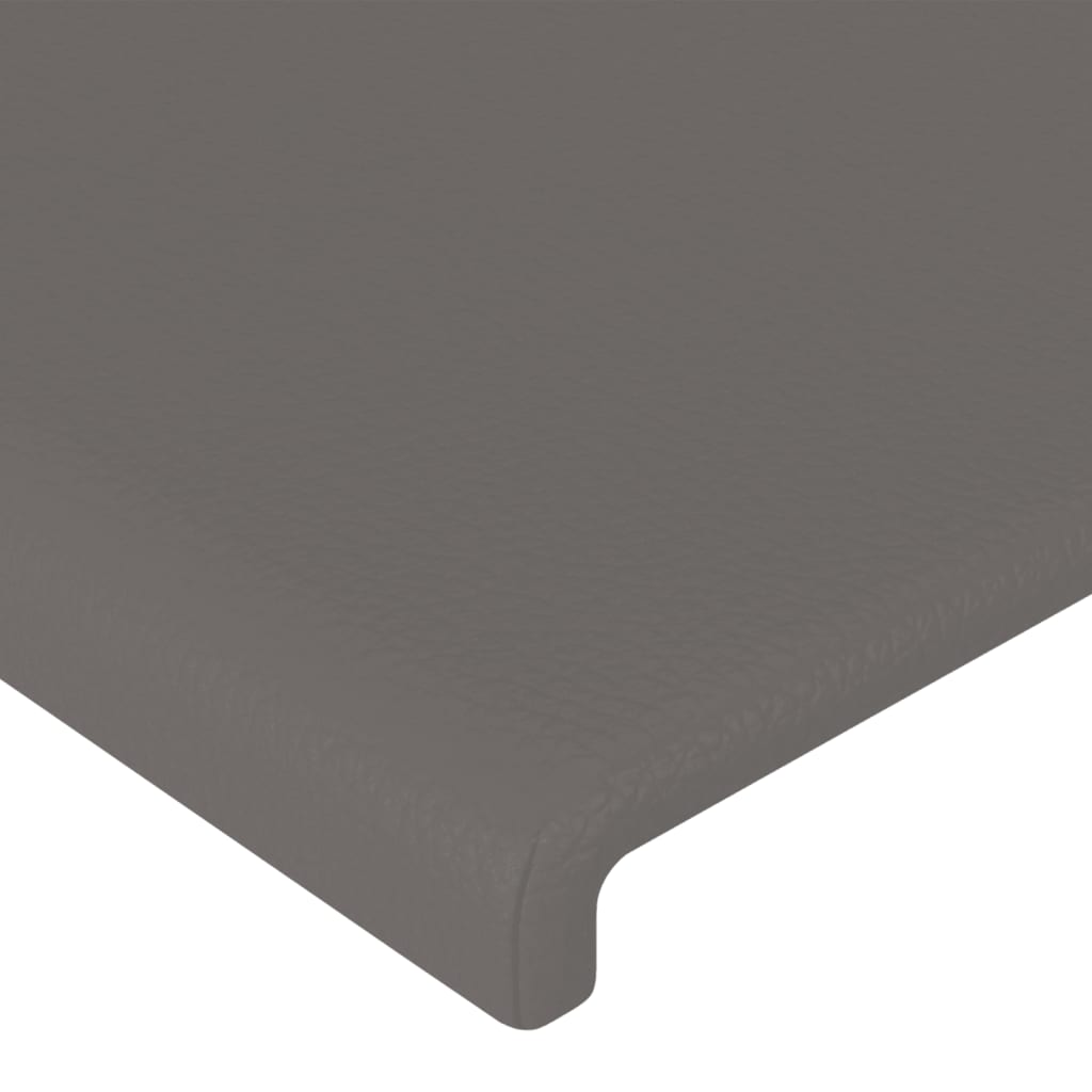 Bedframe met hoofdbord kunstleer grijs 100x200 cm is nu te koop bij PeponiXL, paradijselijk wonen!