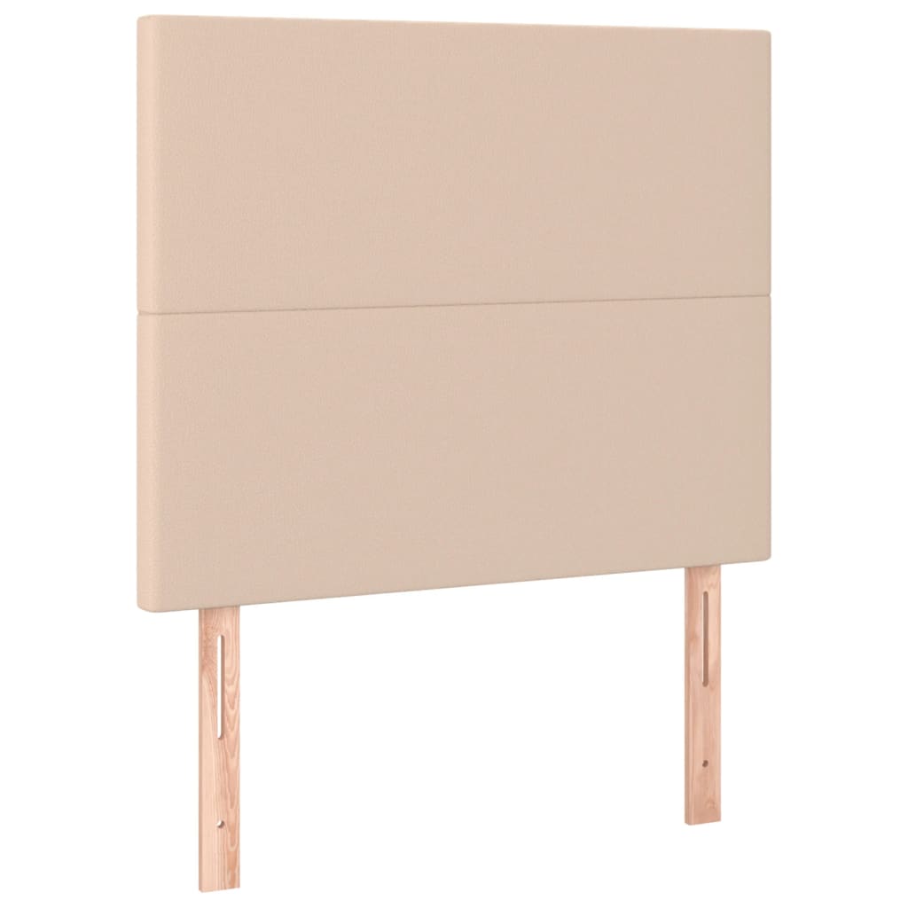 Bedframe met hoofdbord kunstleer cappuccinokleurig 100x200 cm is nu te koop bij PeponiXL, paradijselijk wonen!