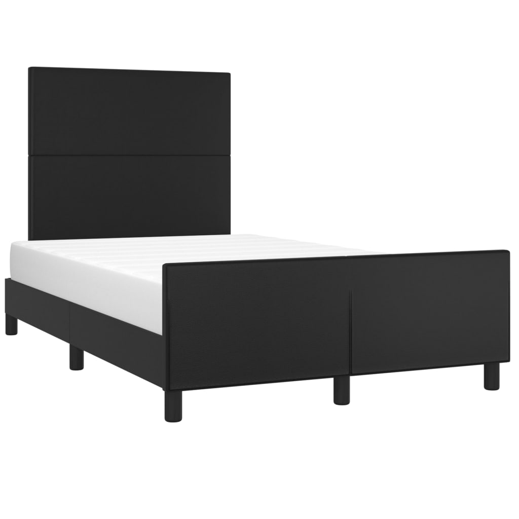 Bedframe met hoofdbord kunstleer zwart 120x200 cm is nu te koop bij PeponiXL, paradijselijk wonen!