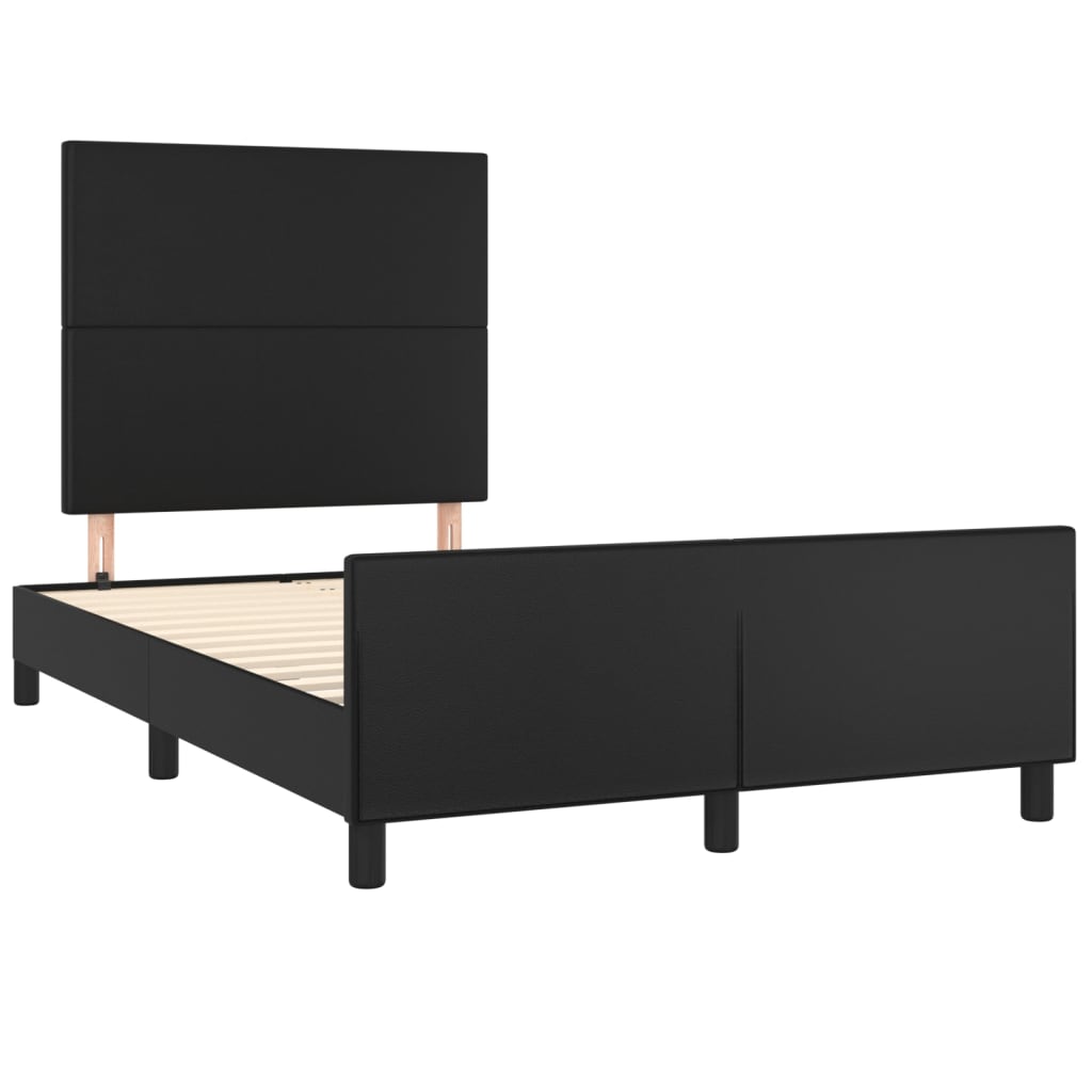 Bedframe met hoofdbord kunstleer zwart 120x200 cm is nu te koop bij PeponiXL, paradijselijk wonen!
