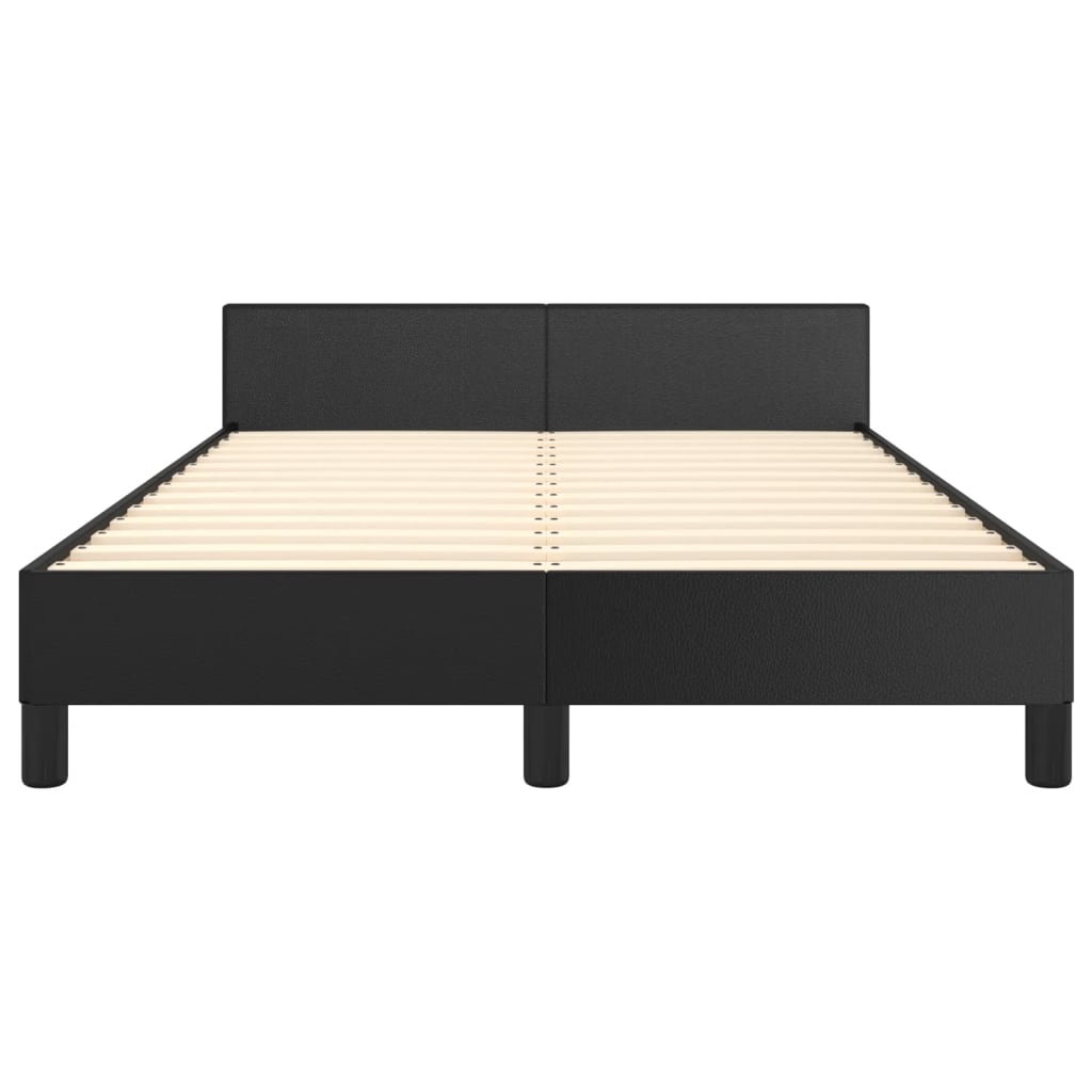 Bedframe met hoofdbord kunstleer zwart 120x200 cm is nu te koop bij PeponiXL, paradijselijk wonen!