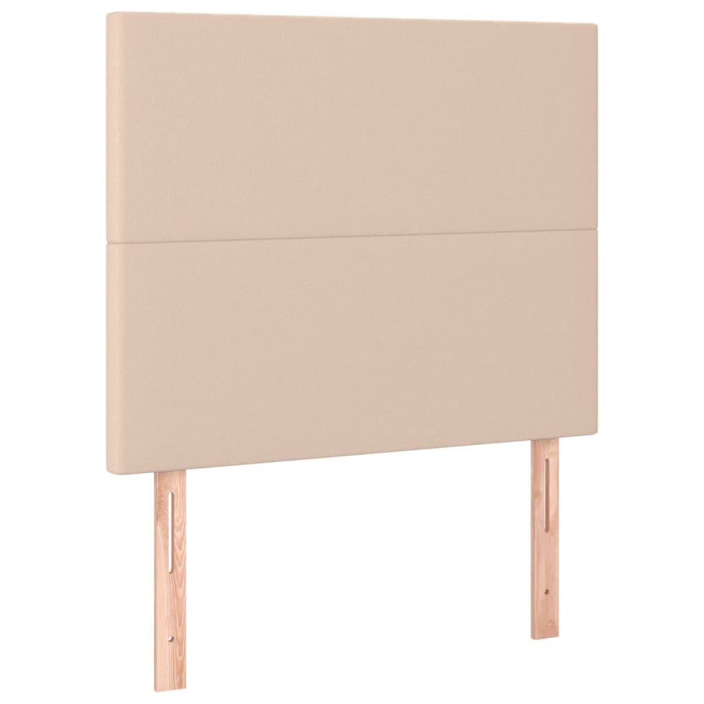 Bedframe met hoofdbord kunstleer cappuccinokleurig 120x200 cm is nu te koop bij PeponiXL, paradijselijk wonen!