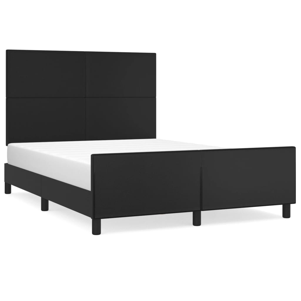 Bedframe met hoofdeind kunstleer zwart 140x190 cm is nu te koop bij PeponiXL, paradijselijk wonen!