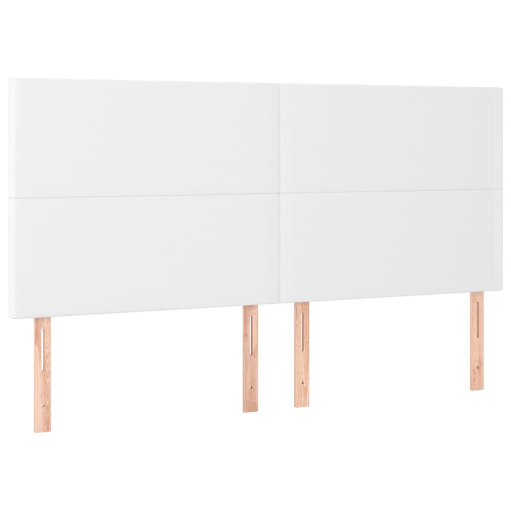 Bedframe met hoofdbord kunstleer wit 160x200 cm is nu te koop bij PeponiXL, paradijselijk wonen!