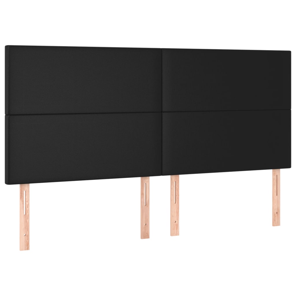 Bedframe met hoofdbord kunstleer zwart 180x200 cm is nu te koop bij PeponiXL, paradijselijk wonen!