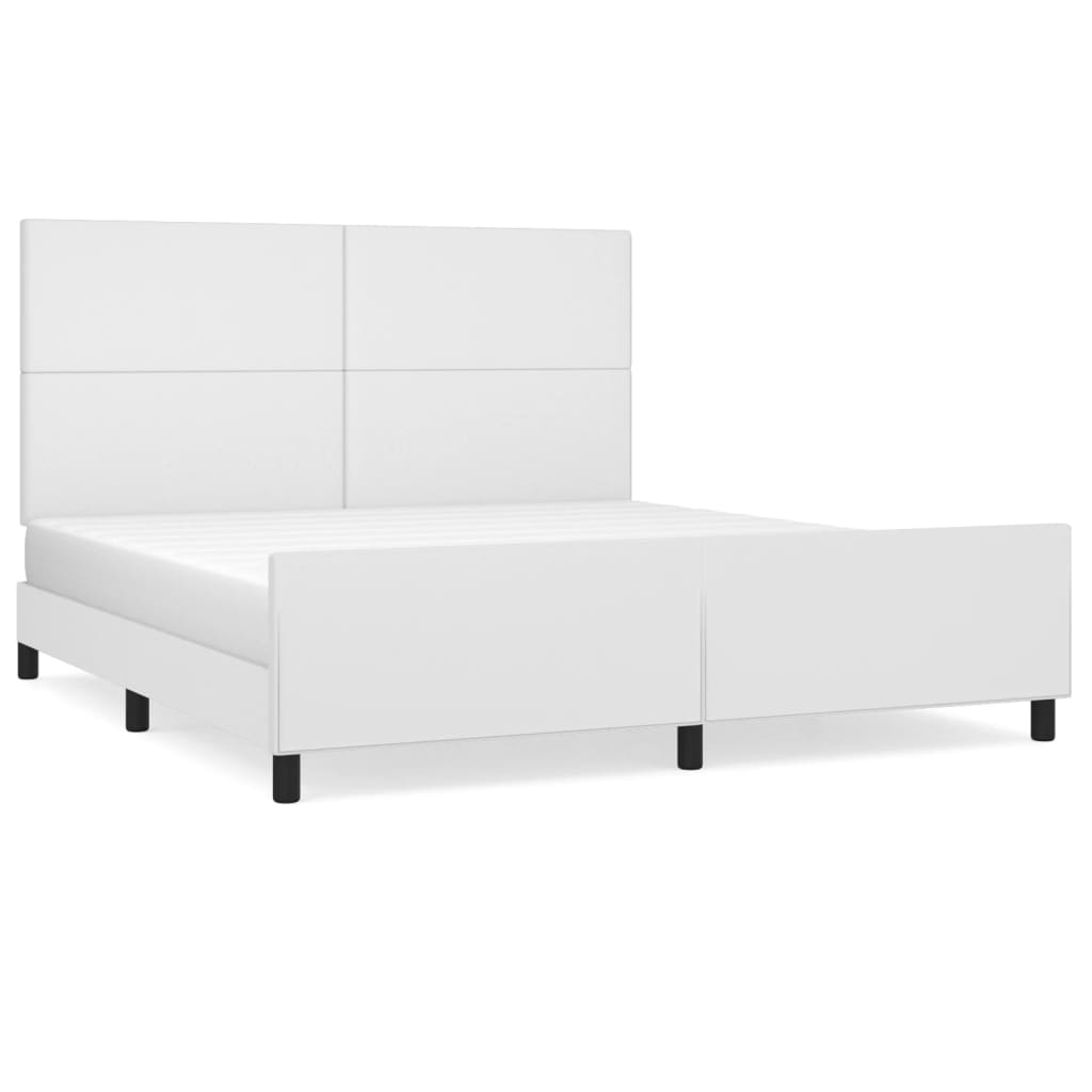 Bedframe met hoofdbord kunstleer wit 180x200 cm is nu te koop bij PeponiXL, paradijselijk wonen!