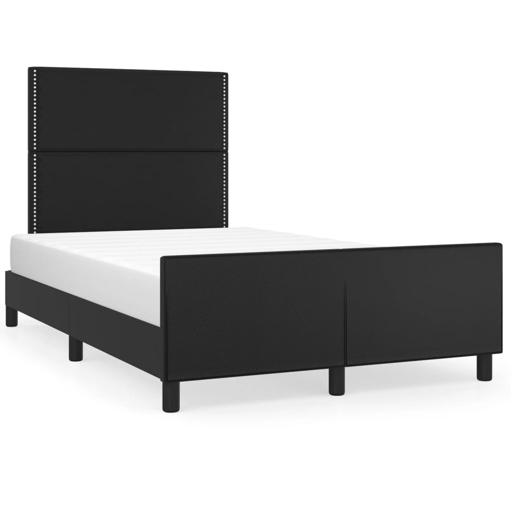 Bedframe met hoofdbord kunstleer zwart 120x200 cm is nu te koop bij PeponiXL, paradijselijk wonen!