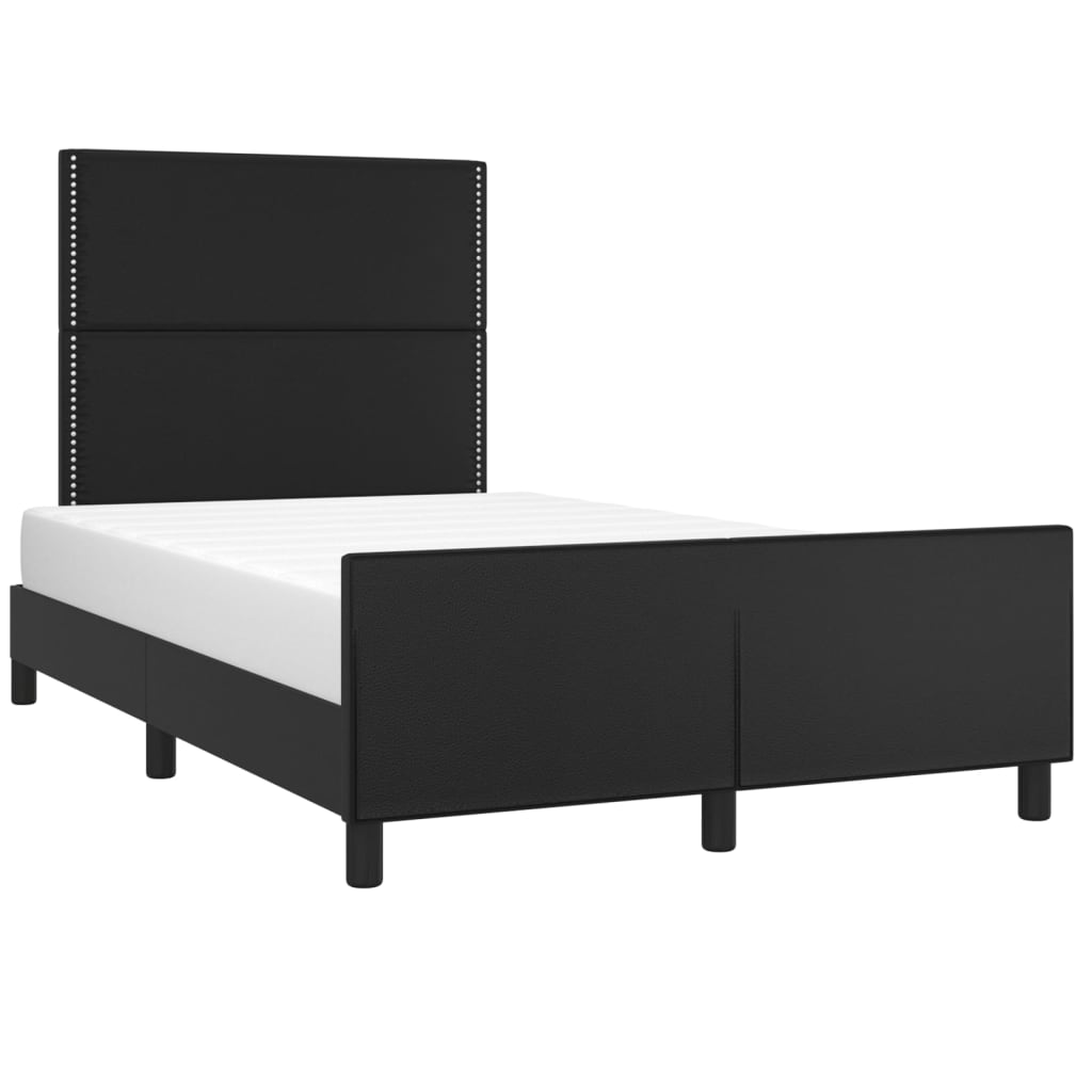 Bedframe met hoofdbord kunstleer zwart 120x200 cm is nu te koop bij PeponiXL, paradijselijk wonen!