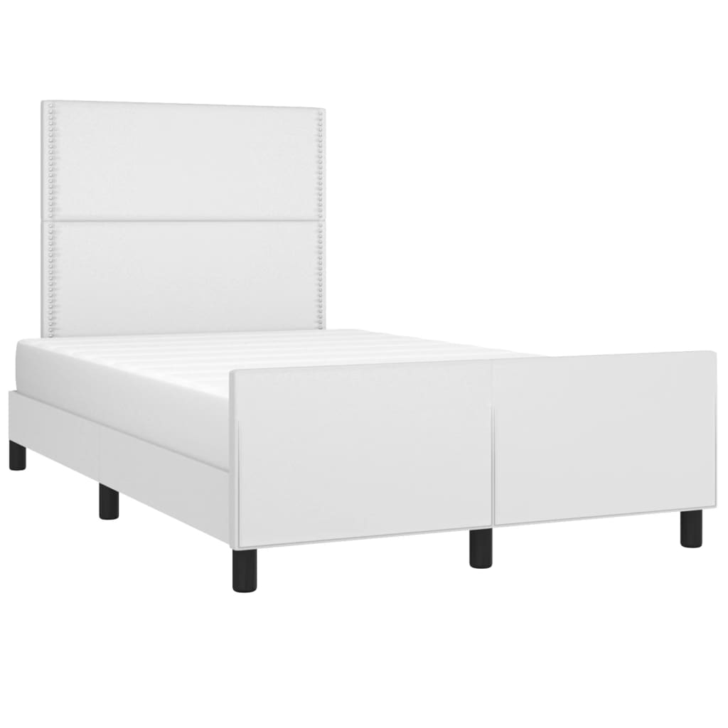 Bedframe met hoofdbord kunstleer wit 120x200 cm is nu te koop bij PeponiXL, paradijselijk wonen!