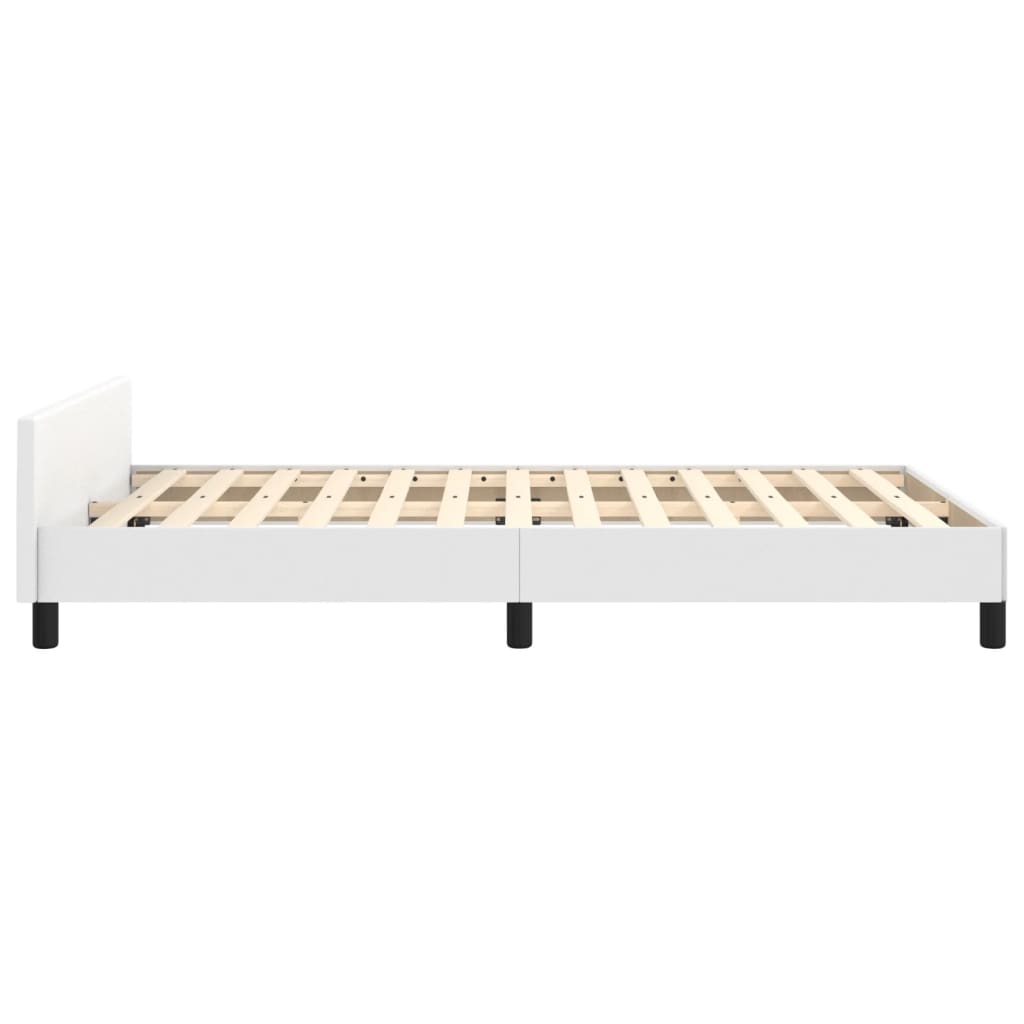 Bedframe met hoofdbord kunstleer wit 120x200 cm is nu te koop bij PeponiXL, paradijselijk wonen!