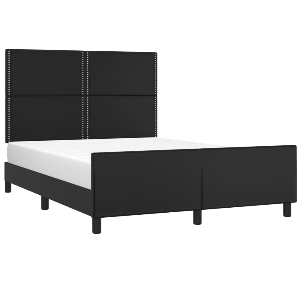 Bedframe met hoofdeind kunstleer zwart 140x190 cm is nu te koop bij PeponiXL, paradijselijk wonen!