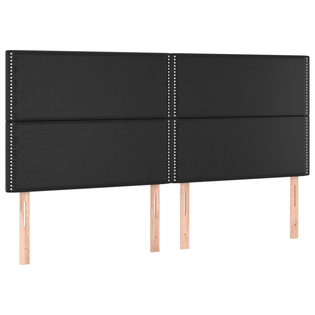 Bedframe met hoofdbord kunstleer zwart 180x200 cm is nu te koop bij PeponiXL, paradijselijk wonen!