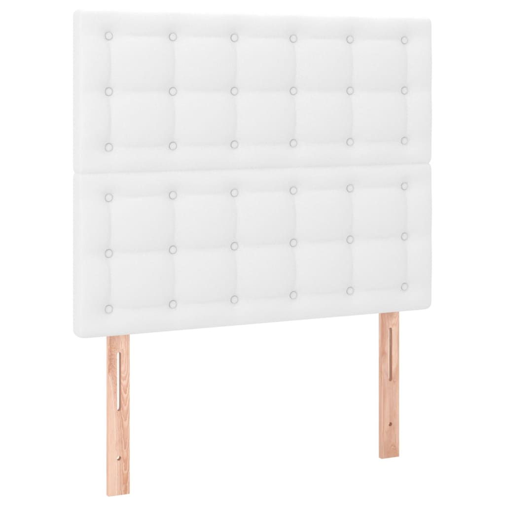 Bedframe met hoofdbord kunstleer wit 80x200 cm is nu te koop bij PeponiXL, paradijselijk wonen!