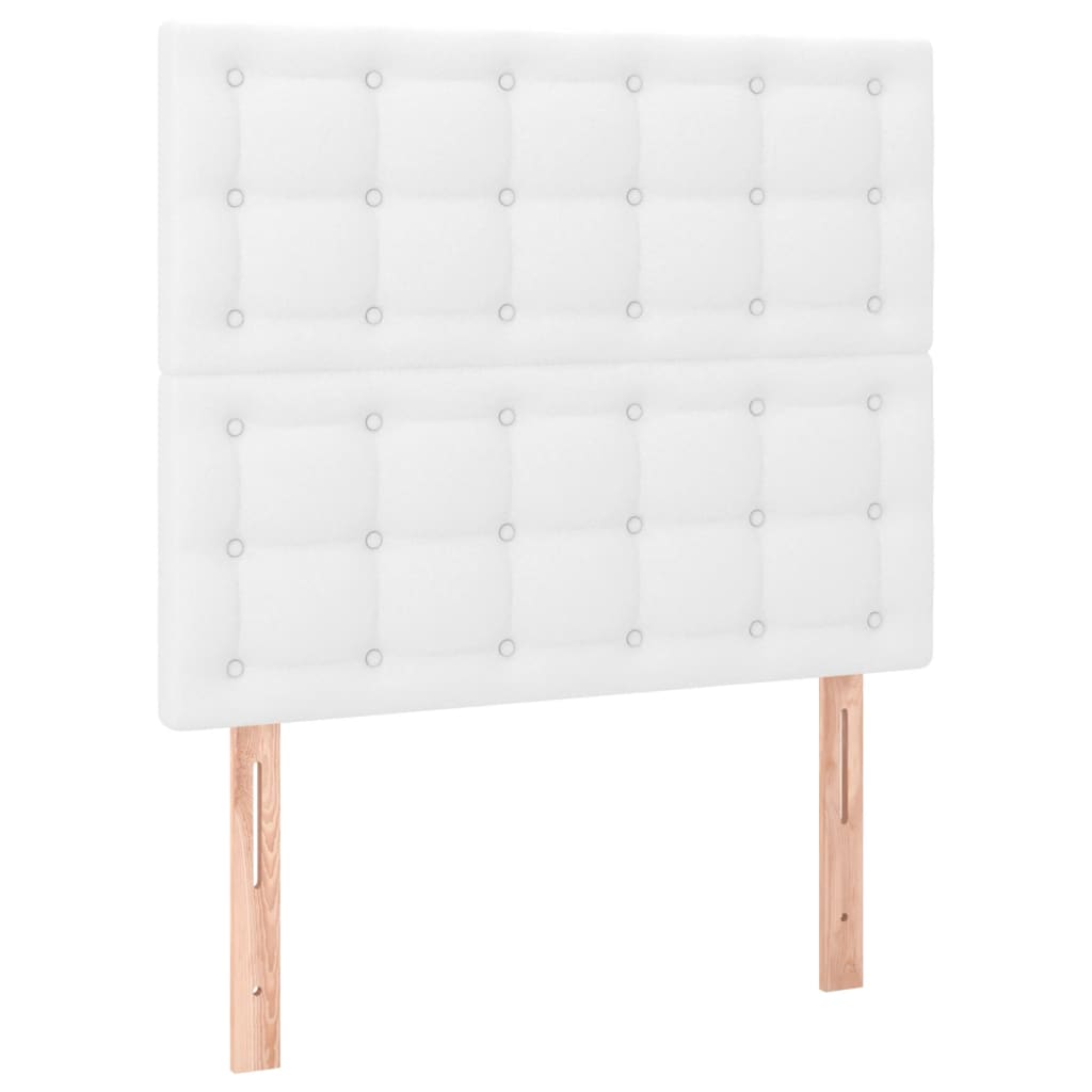 Bedframe met hoofdbord kunstleer wit 100x200 cm is nu te koop bij PeponiXL, paradijselijk wonen!