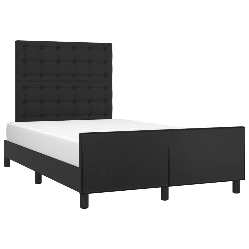 Bedframe met hoofdbord kunstleer zwart 120x200 cm is nu te koop bij PeponiXL, paradijselijk wonen!