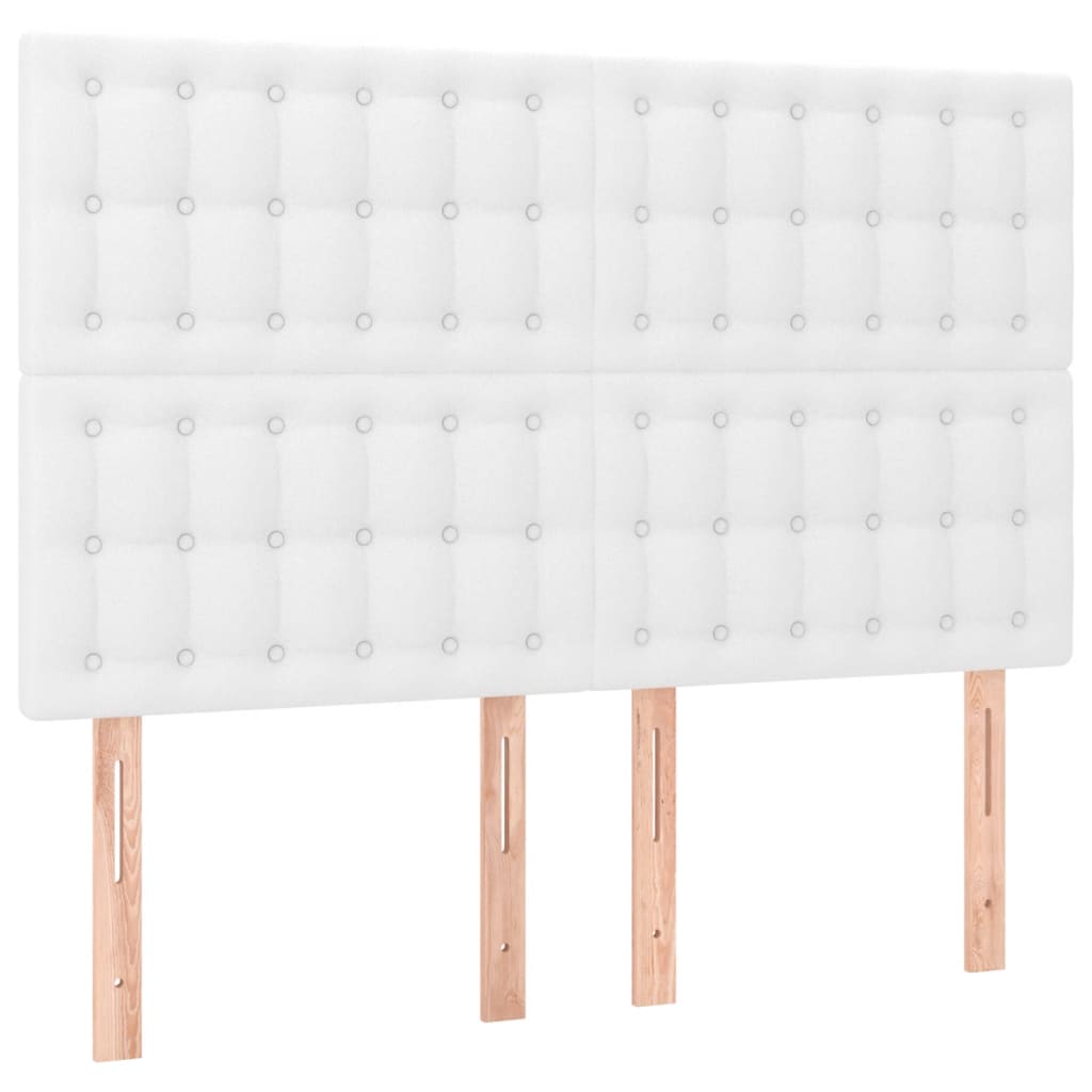 Bedframe met hoofdbord kunstleer wit 140x190 cm is nu te koop bij PeponiXL, paradijselijk wonen!