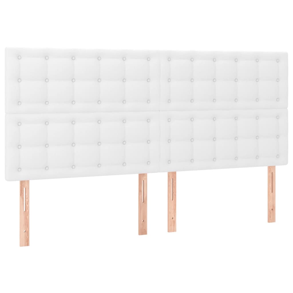 Bedframe met hoofdbord kunstleer wit 160x200 cm is nu te koop bij PeponiXL, paradijselijk wonen!