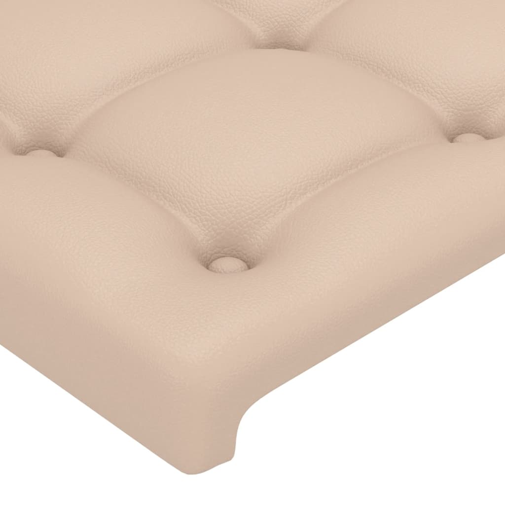 Bedframe met hoofdbord kunstleer cappuccinokleurig 200x200 cm is nu te koop bij PeponiXL, paradijselijk wonen!