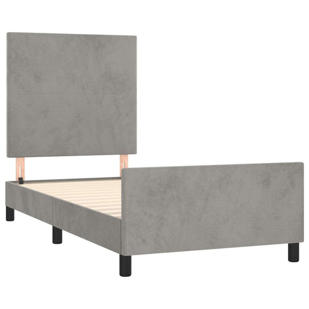 Bedframe zonder matras 80x200 cm fluweel lichtgrijs is nu te koop bij PeponiXL, paradijselijk wonen!
