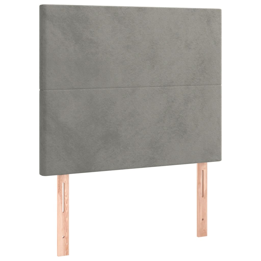 Bedframe zonder matras 80x200 cm fluweel lichtgrijs is nu te koop bij PeponiXL, paradijselijk wonen!