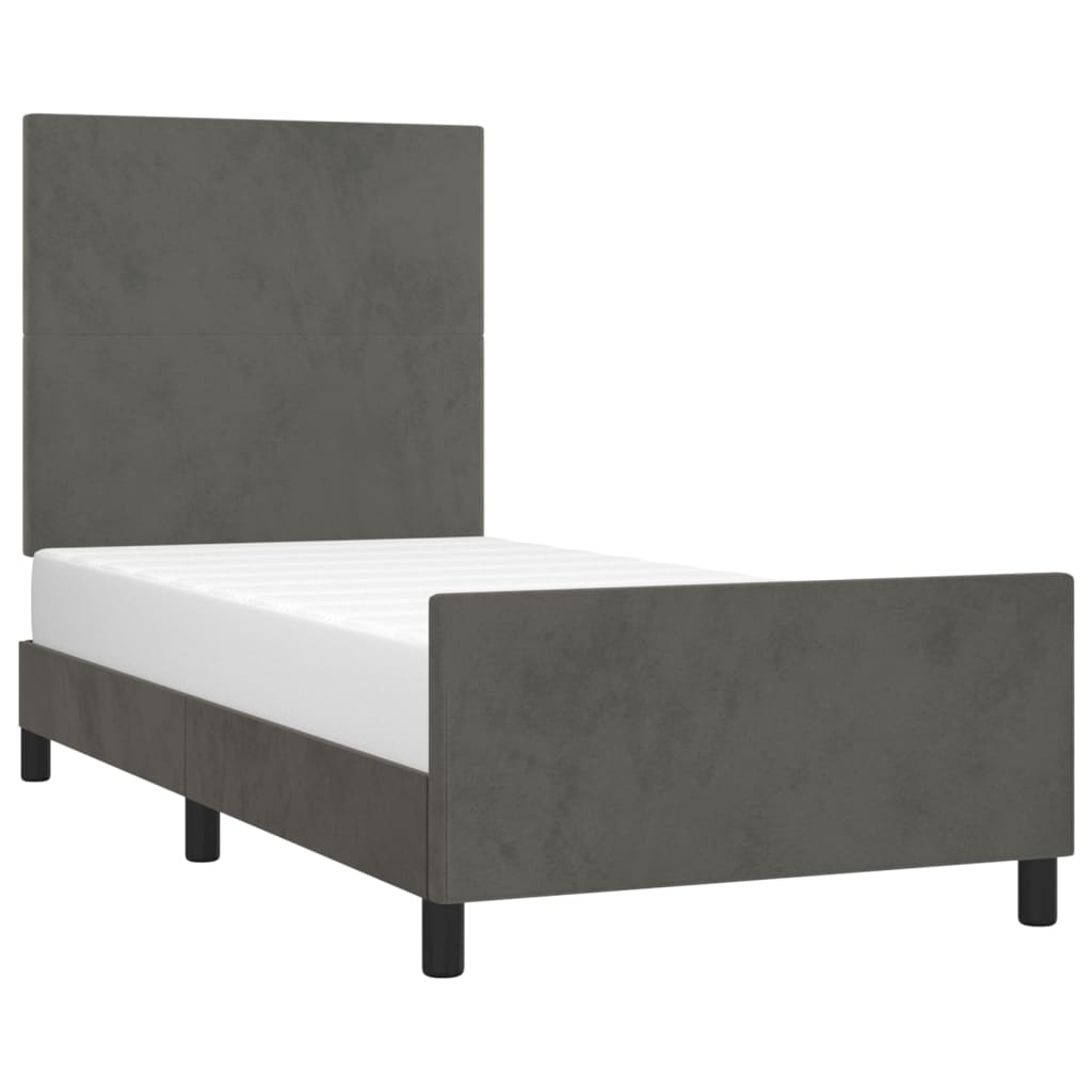 Bedframe zonder matras 80x200 cm fluweel donkergrijs is nu te koop bij PeponiXL, paradijselijk wonen!