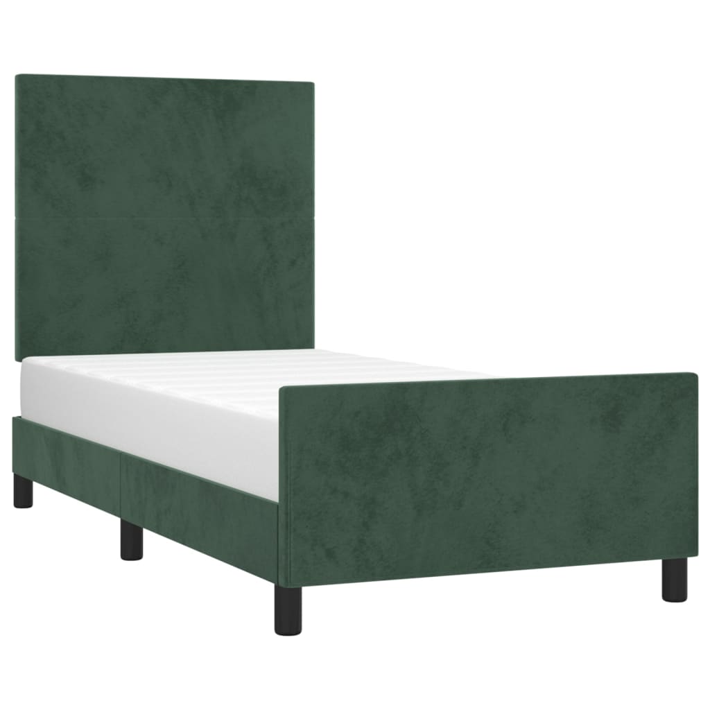 Bedframe zonder matras 80x200 cm fluweel donkergroen is nu te koop bij PeponiXL, paradijselijk wonen!