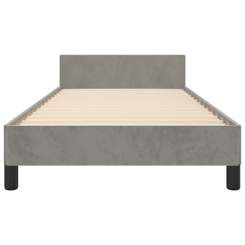 Bedframe zonder matras 90x190 cm fluweel lichtgrijs is nu te koop bij PeponiXL, paradijselijk wonen!