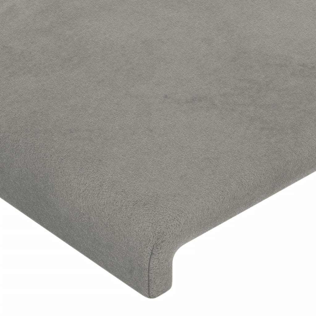 Bedframe zonder matras 90x190 cm fluweel lichtgrijs is nu te koop bij PeponiXL, paradijselijk wonen!