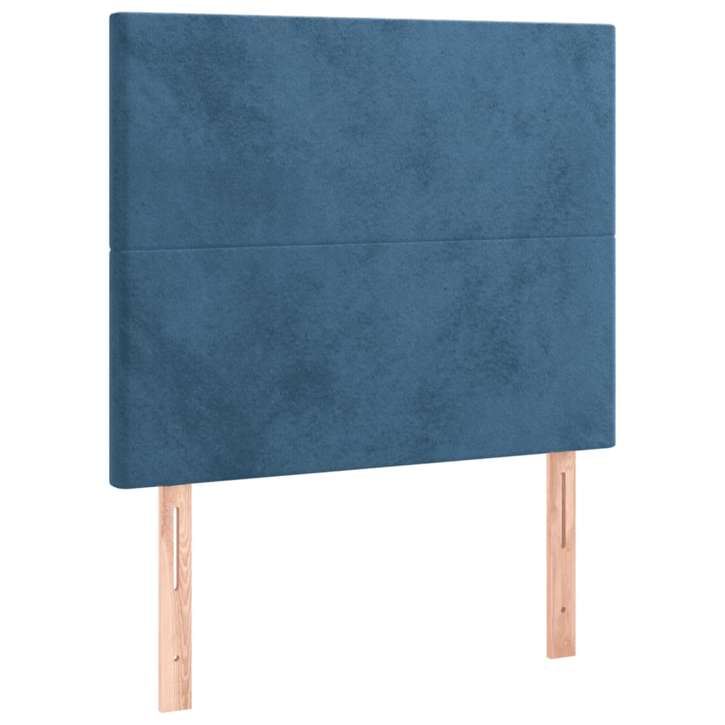 Bedframe zonder matras 90x190 cm fluweel donkerblauw is nu te koop bij PeponiXL, paradijselijk wonen!
