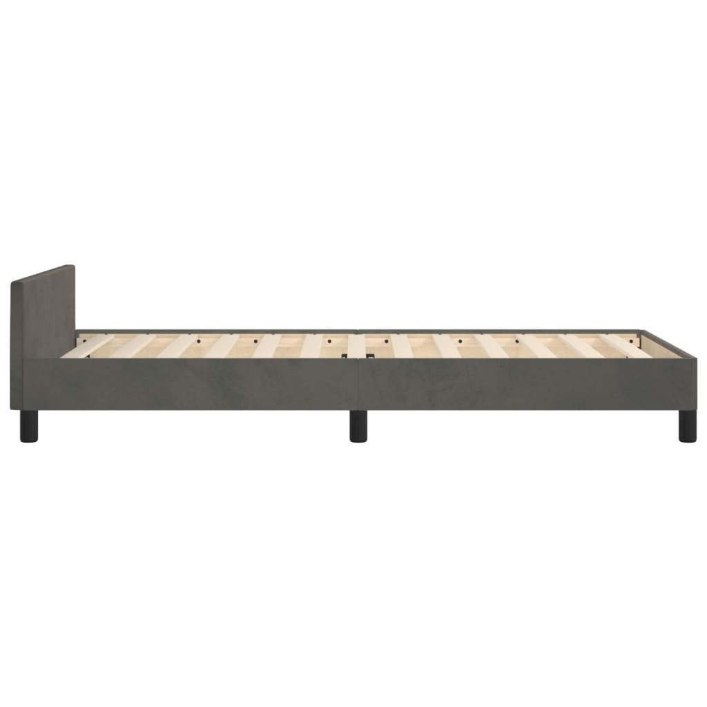 Bedframe zonder matras 90x200 cm fluweel donkergrijs is nu te koop bij PeponiXL, paradijselijk wonen!