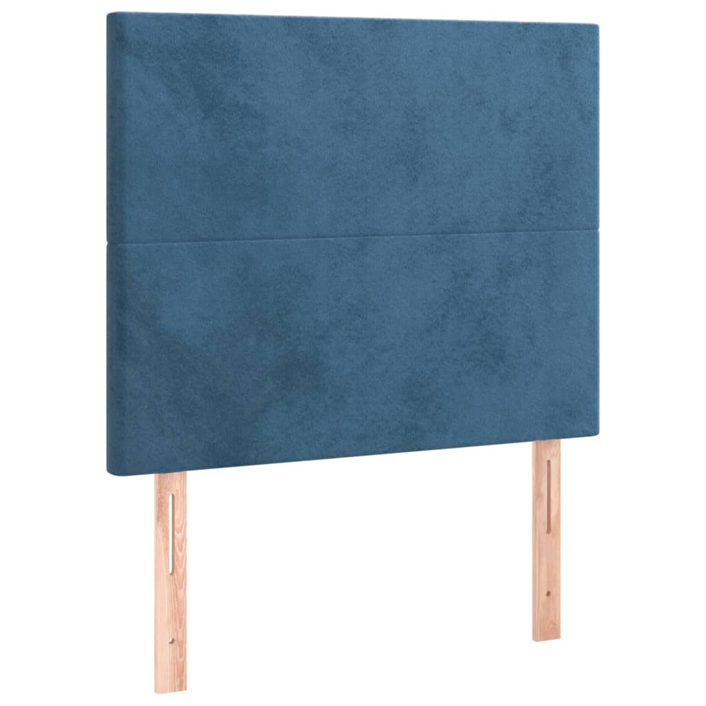 Bedframe zonder matras 90x200 cm fluweel donkerblauw is nu te koop bij PeponiXL, paradijselijk wonen!