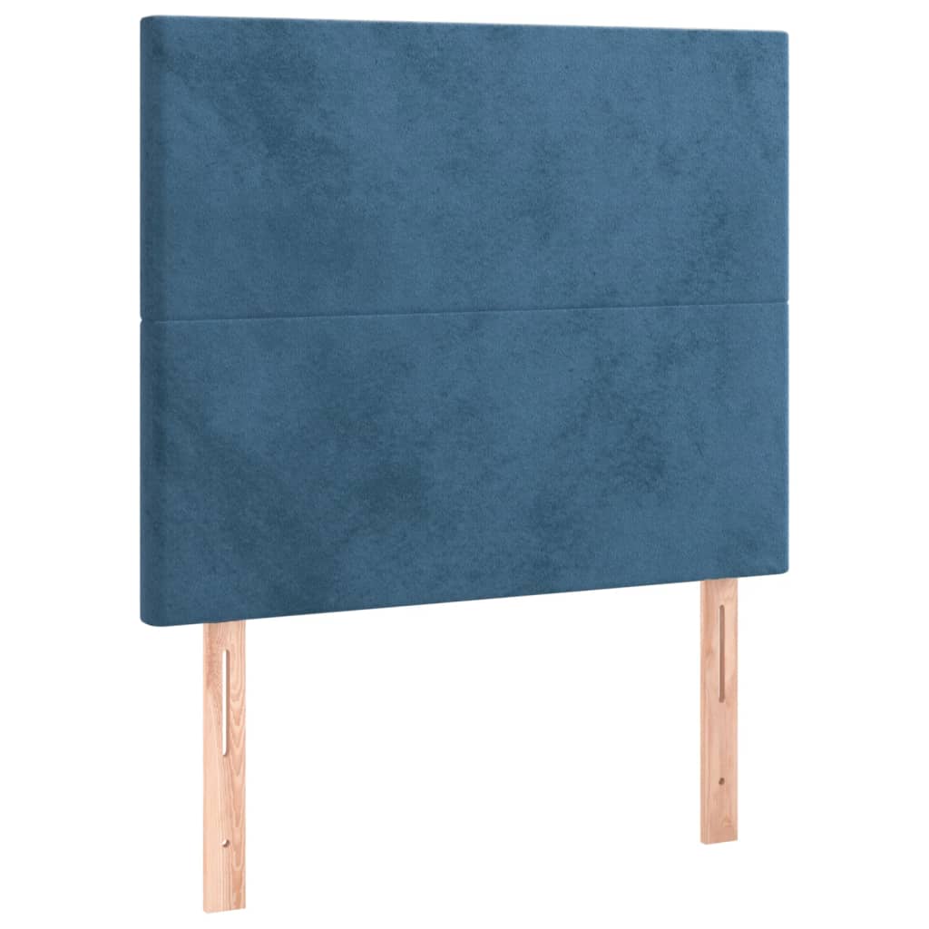 Bedframe zonder matras 100x200 cm fluweel donkerblauw is nu te koop bij PeponiXL, paradijselijk wonen!