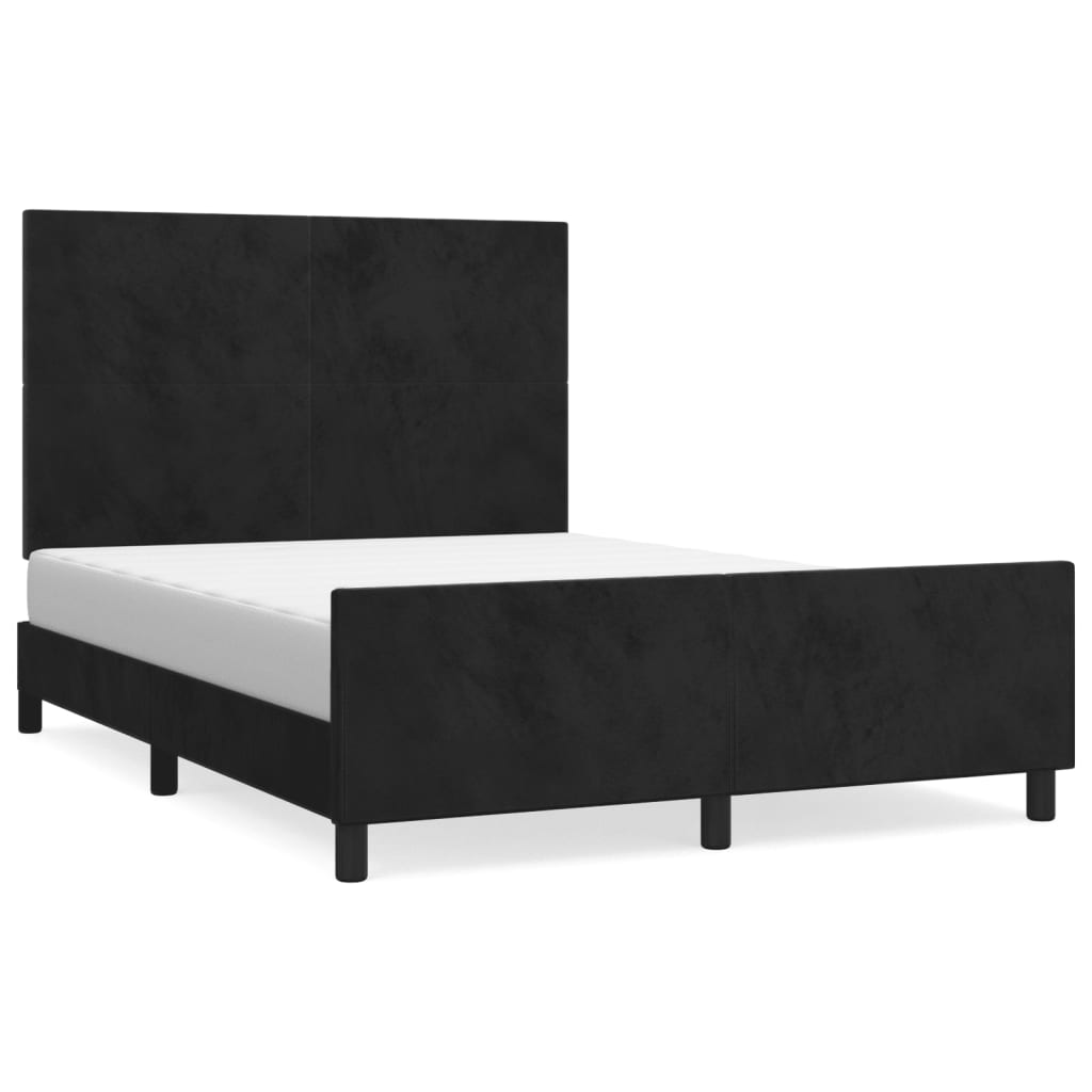 Bedframe zonder matras 140x190 cm fluweel zwart is nu te koop bij PeponiXL, paradijselijk wonen!