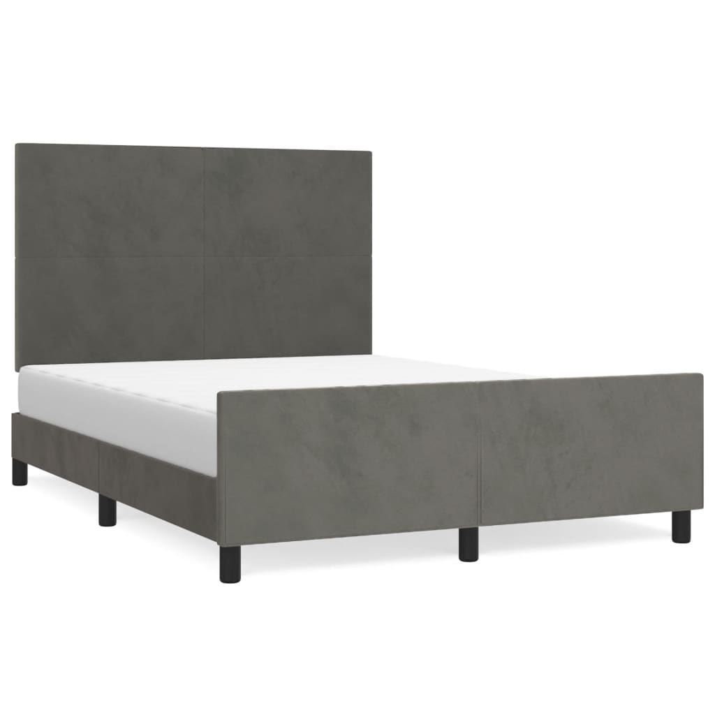 Bedframe zonder matras 140x200 cm fluweel donkergrijs is nu te koop bij PeponiXL, paradijselijk wonen!