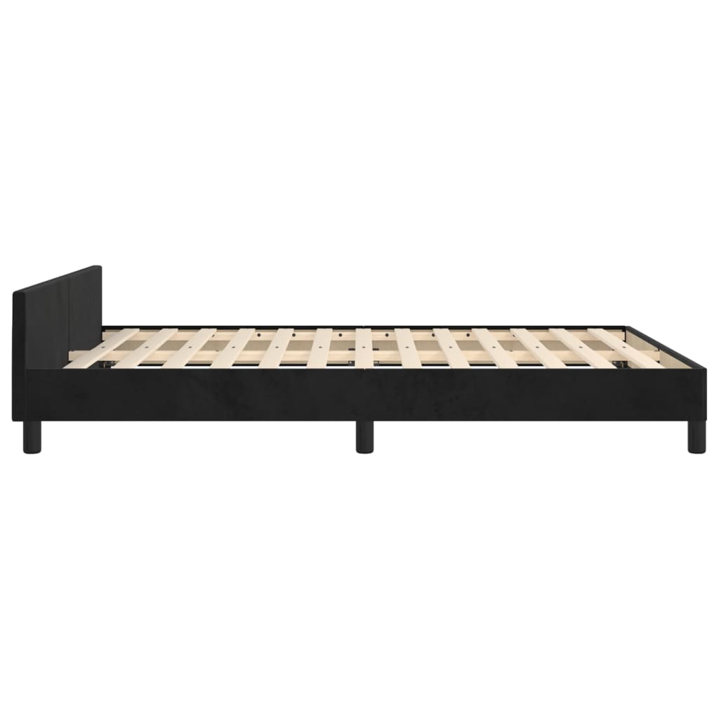 Bedframe zonder matras 140x200 cm fluweel zwart is nu te koop bij PeponiXL, paradijselijk wonen!