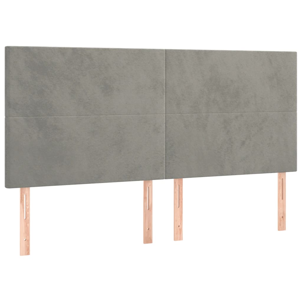 Bedframe zonder matras 160x200 cm fluweel lichtgrijs is nu te koop bij PeponiXL, paradijselijk wonen!