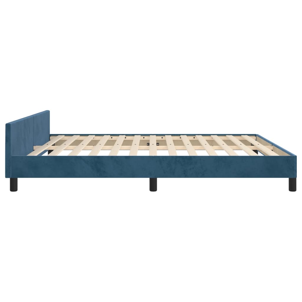Bedframe met hoofdeinde fluweel donkerblauw 180x200 cm is nu te koop bij PeponiXL, paradijselijk wonen!