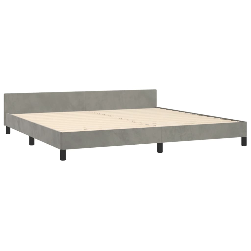 Bedframe zonder matras 200x200 cm fluweel lichtgrijs is nu te koop bij PeponiXL, paradijselijk wonen!