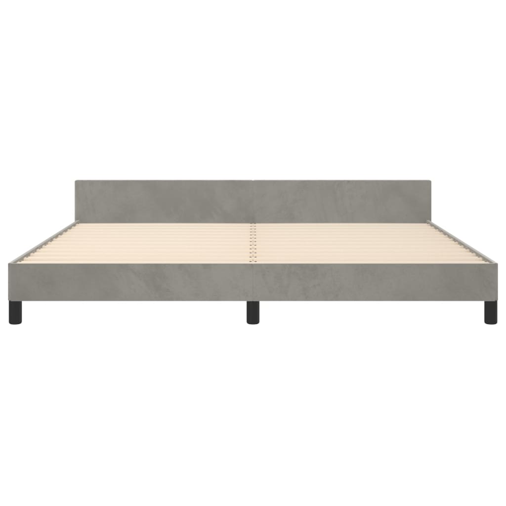 Bedframe zonder matras 200x200 cm fluweel lichtgrijs is nu te koop bij PeponiXL, paradijselijk wonen!