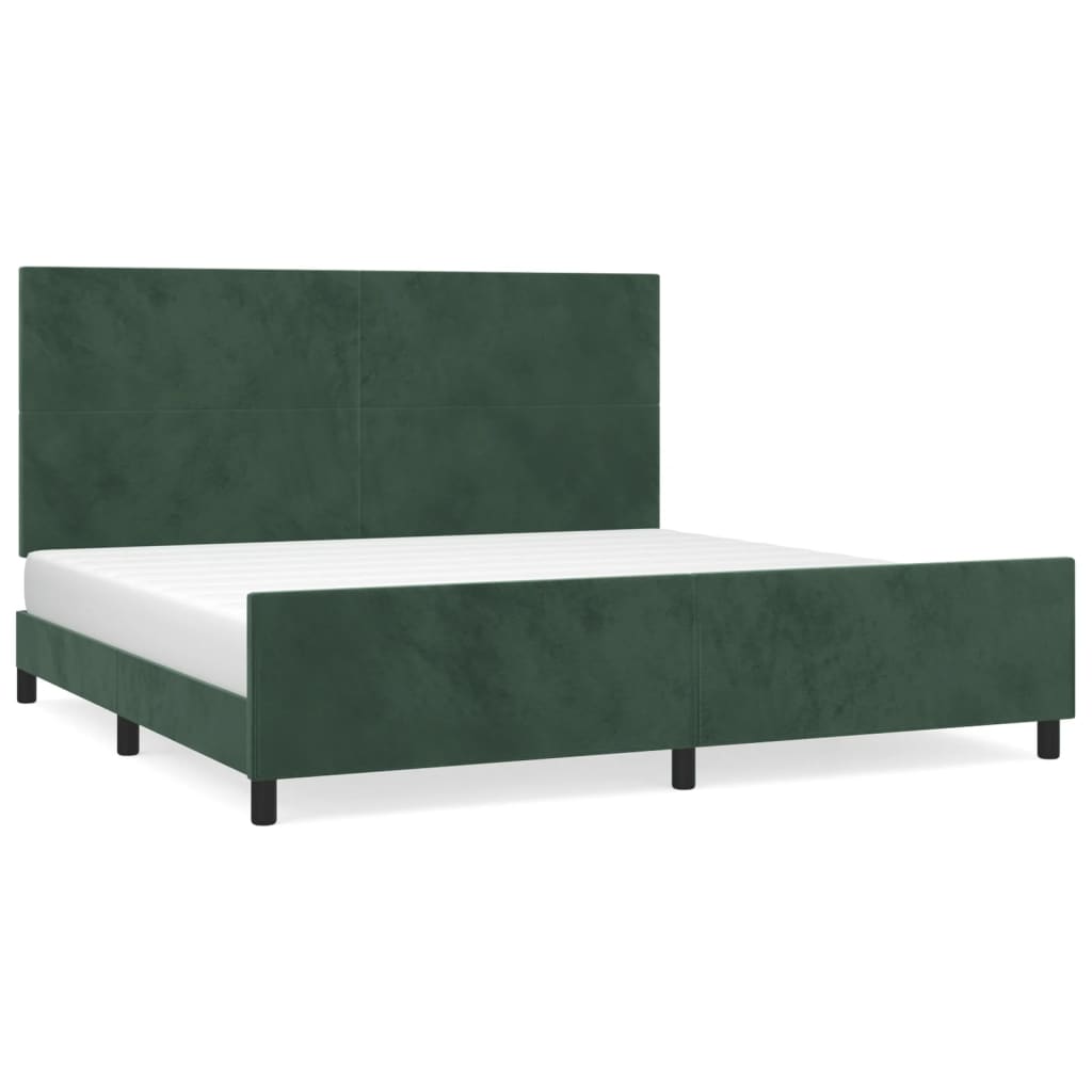 Bedframe zonder matras 200x200 cm fluweel donkergroen is nu te koop bij PeponiXL, paradijselijk wonen!